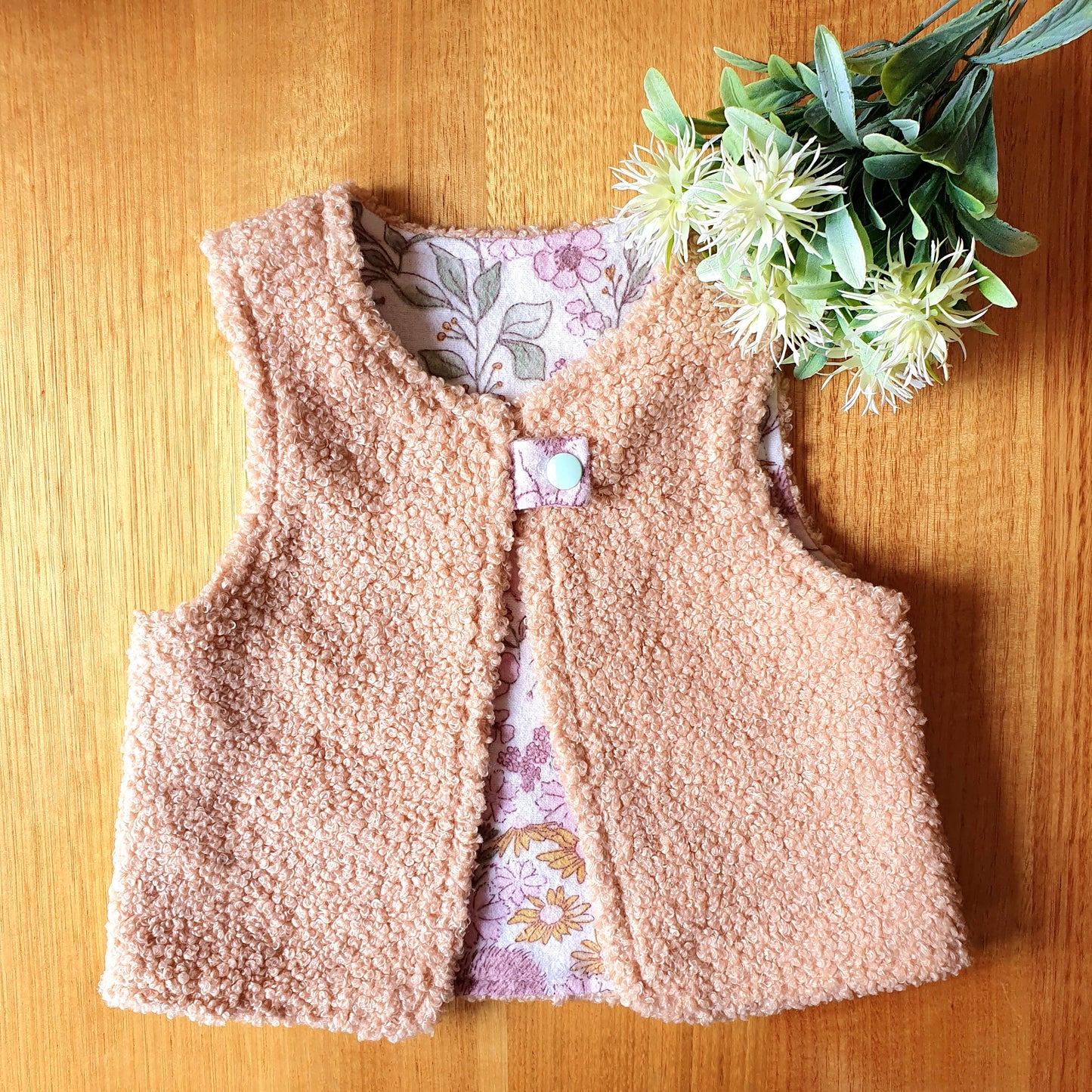 Teddy Vest Cream Long