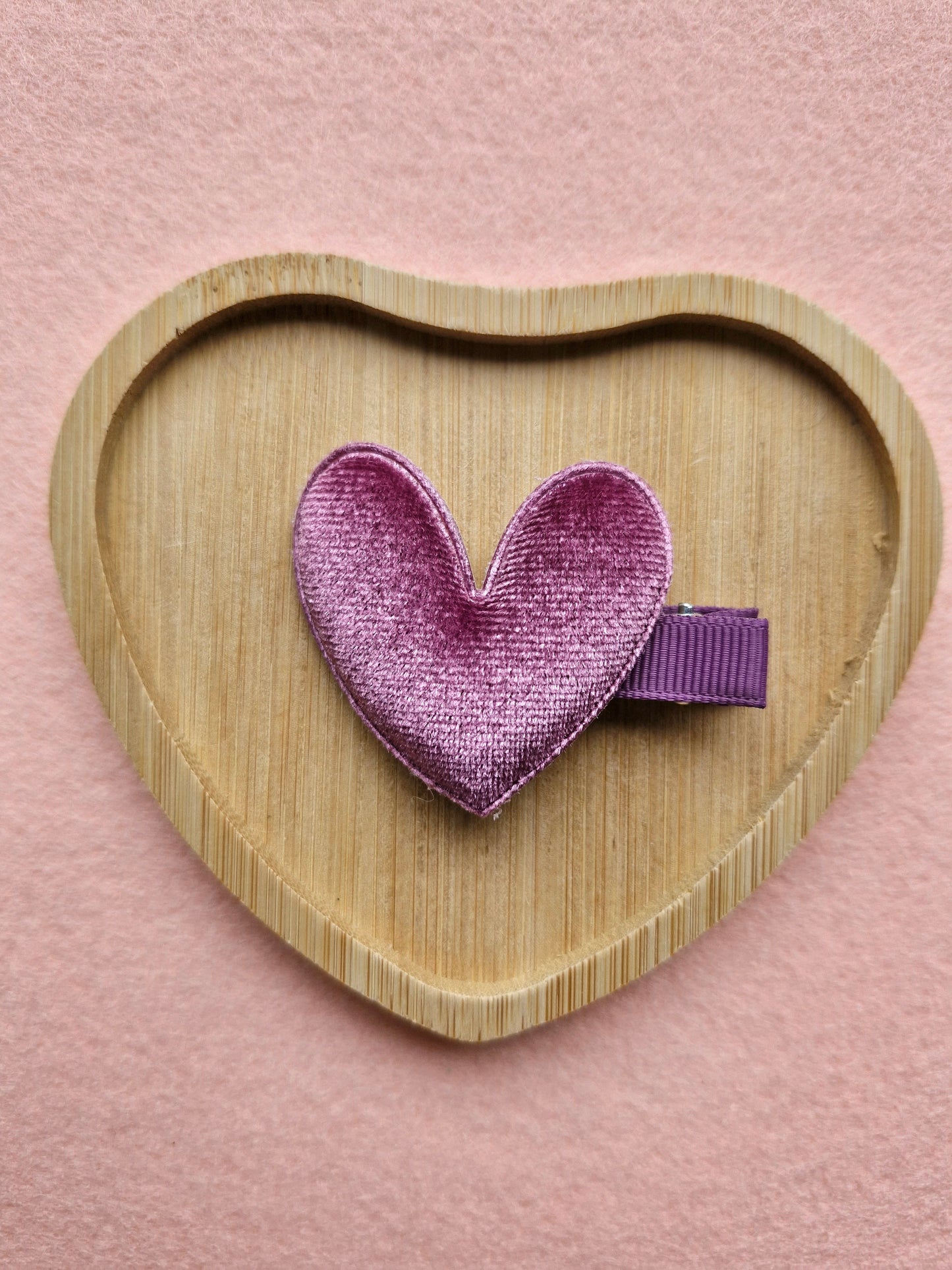 Velvet Heart Shaped Hair Clip