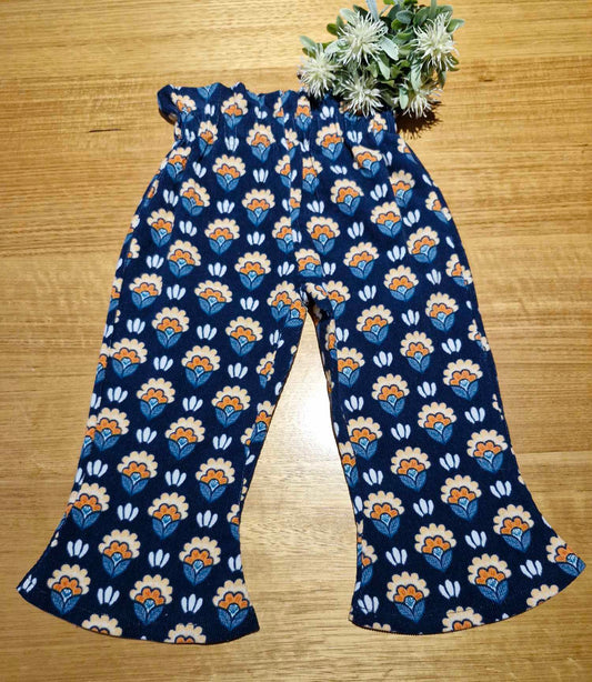 Blue and Orange Flowers Cord Flares